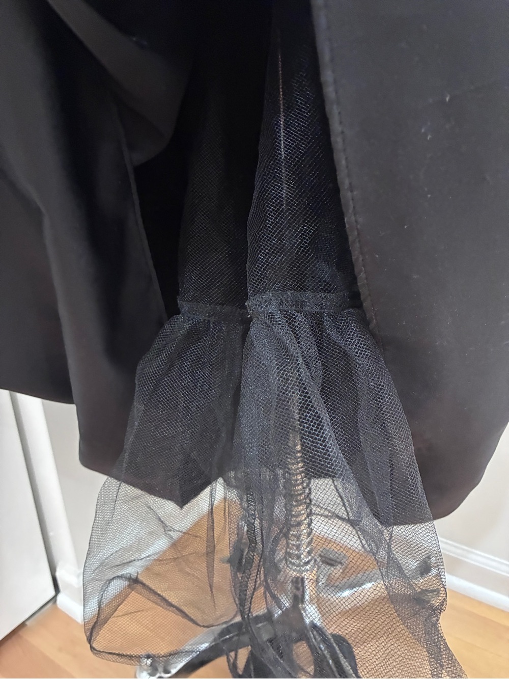 Vintage Scott McClintock Black Satin & Brocade Bodice Evening Gown - Picture 4 of 4